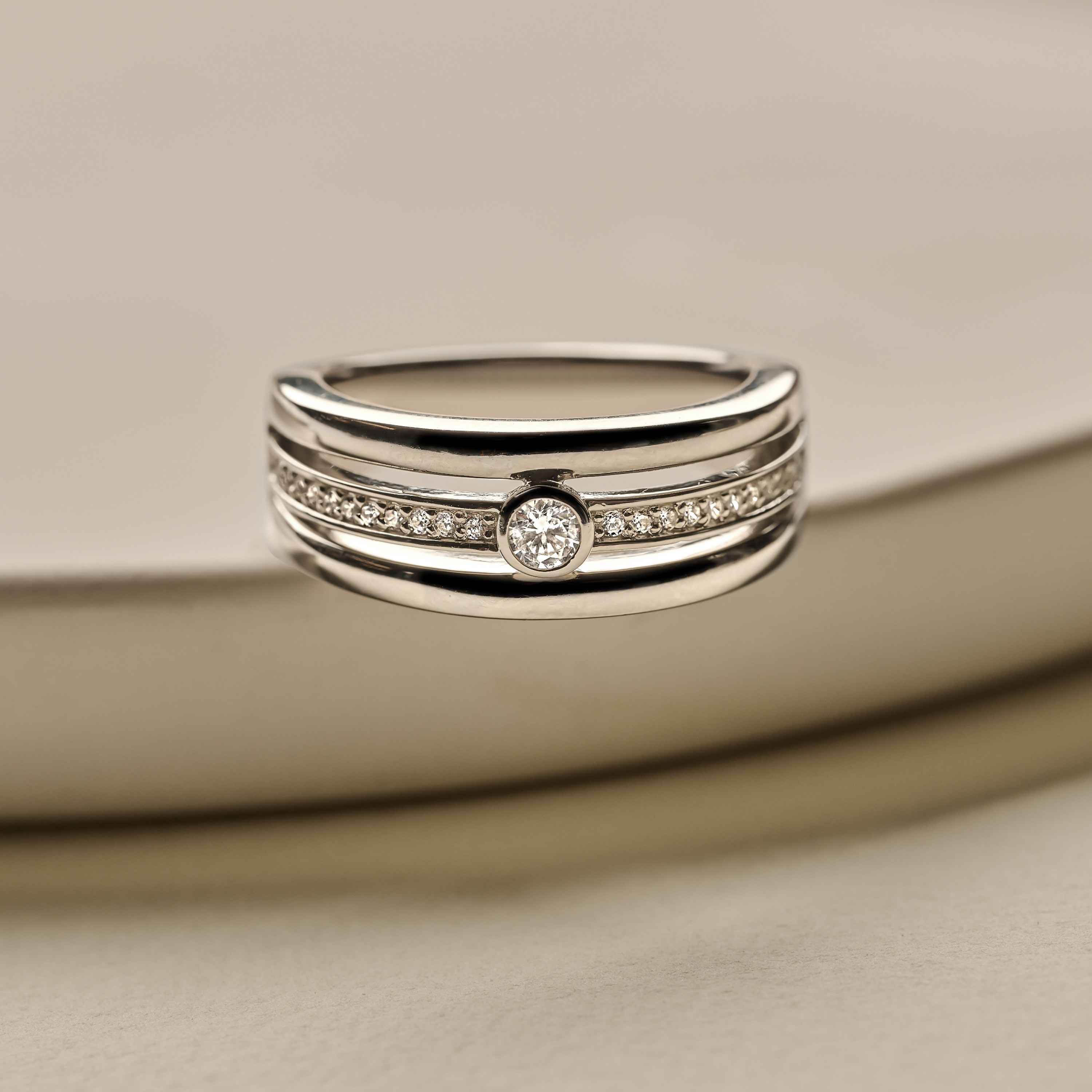 Triple Band Ring met steen - Image 10