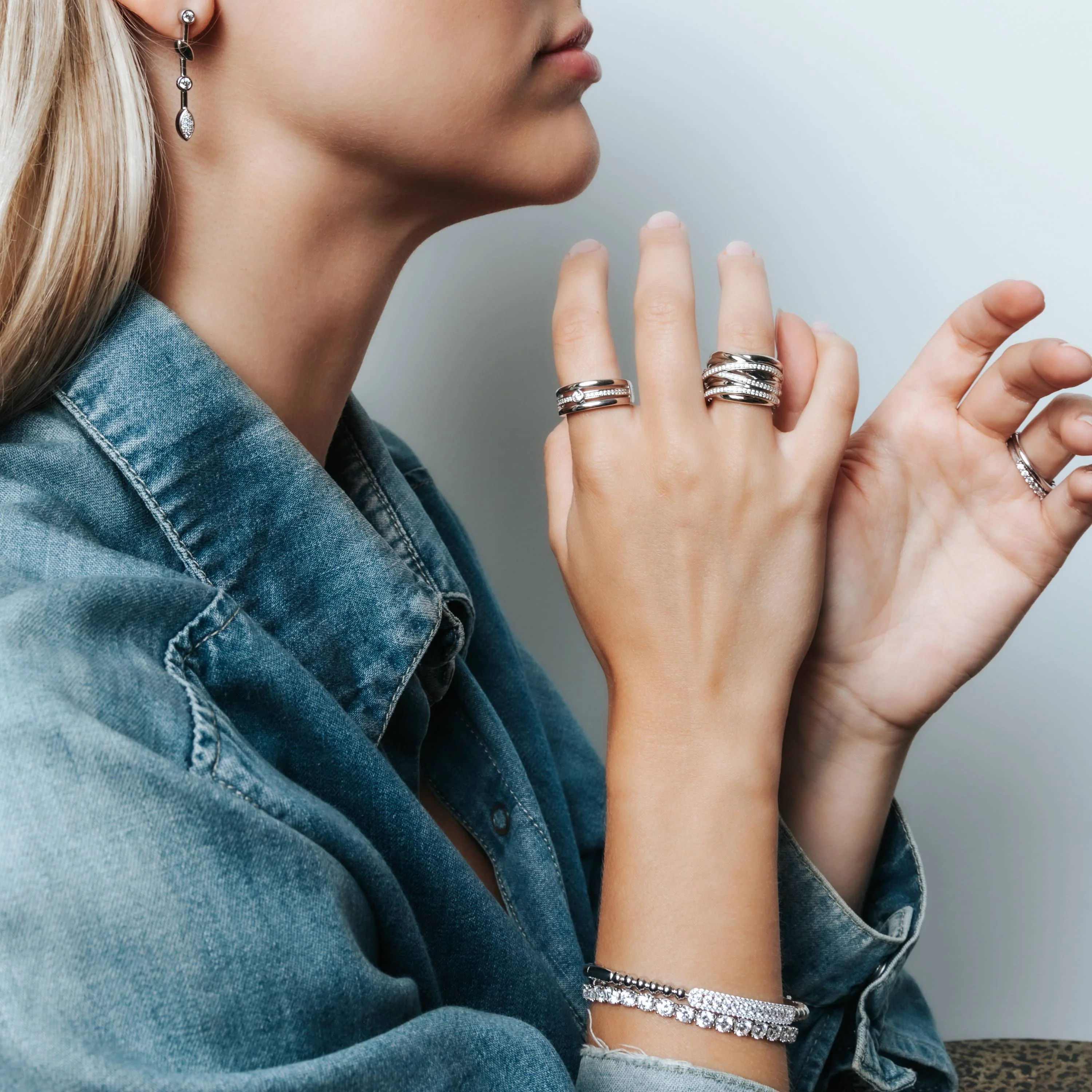 Triple Band Ring met steen - Image 4