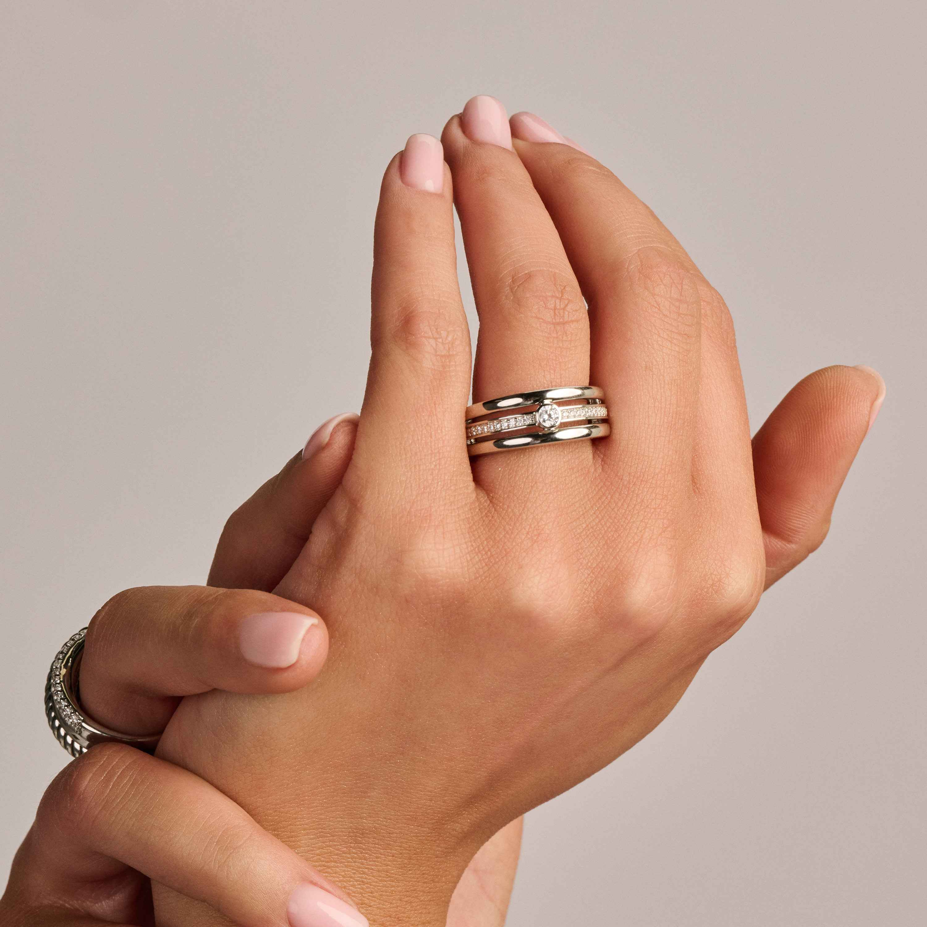Triple Band Ring met steen - Image 8