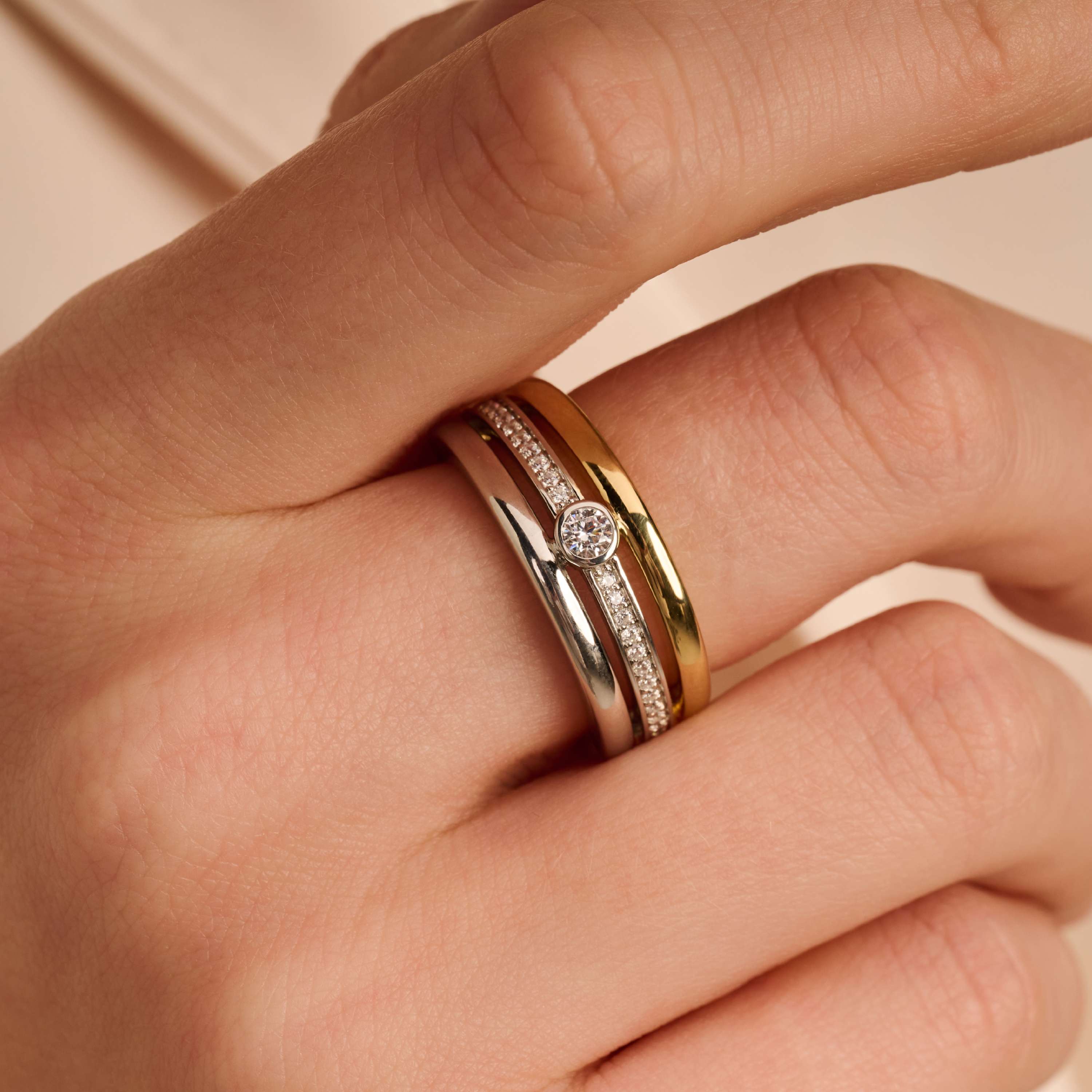 Triple Band Ring met steen - Image 6