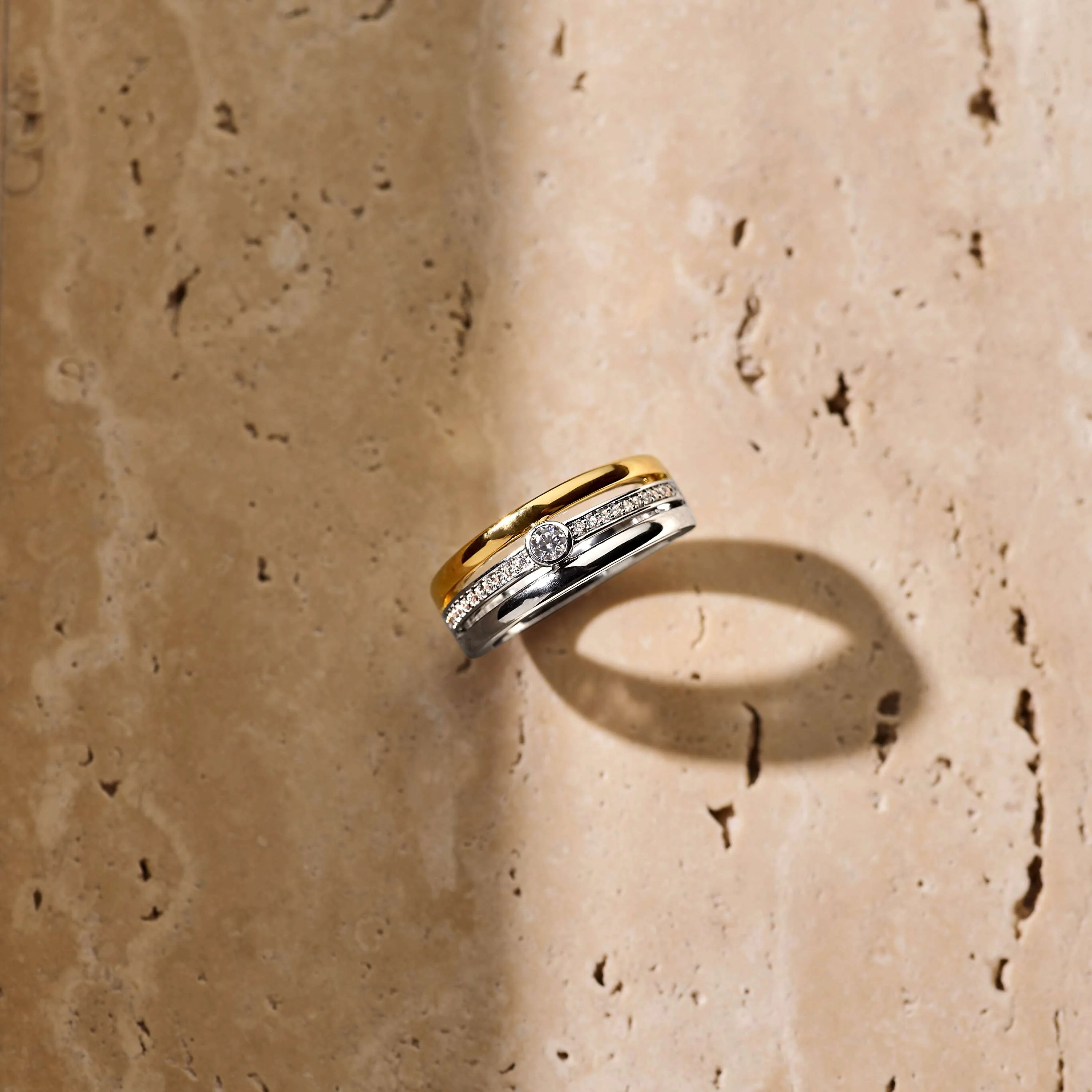 Triple Band Ring met steen - Image 9