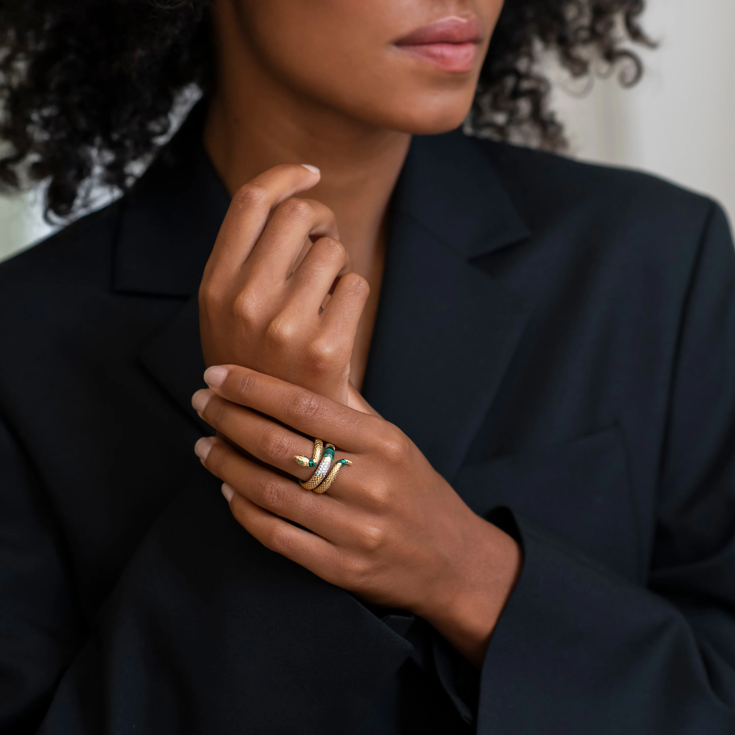 Emerald Snake Ring - Image 7