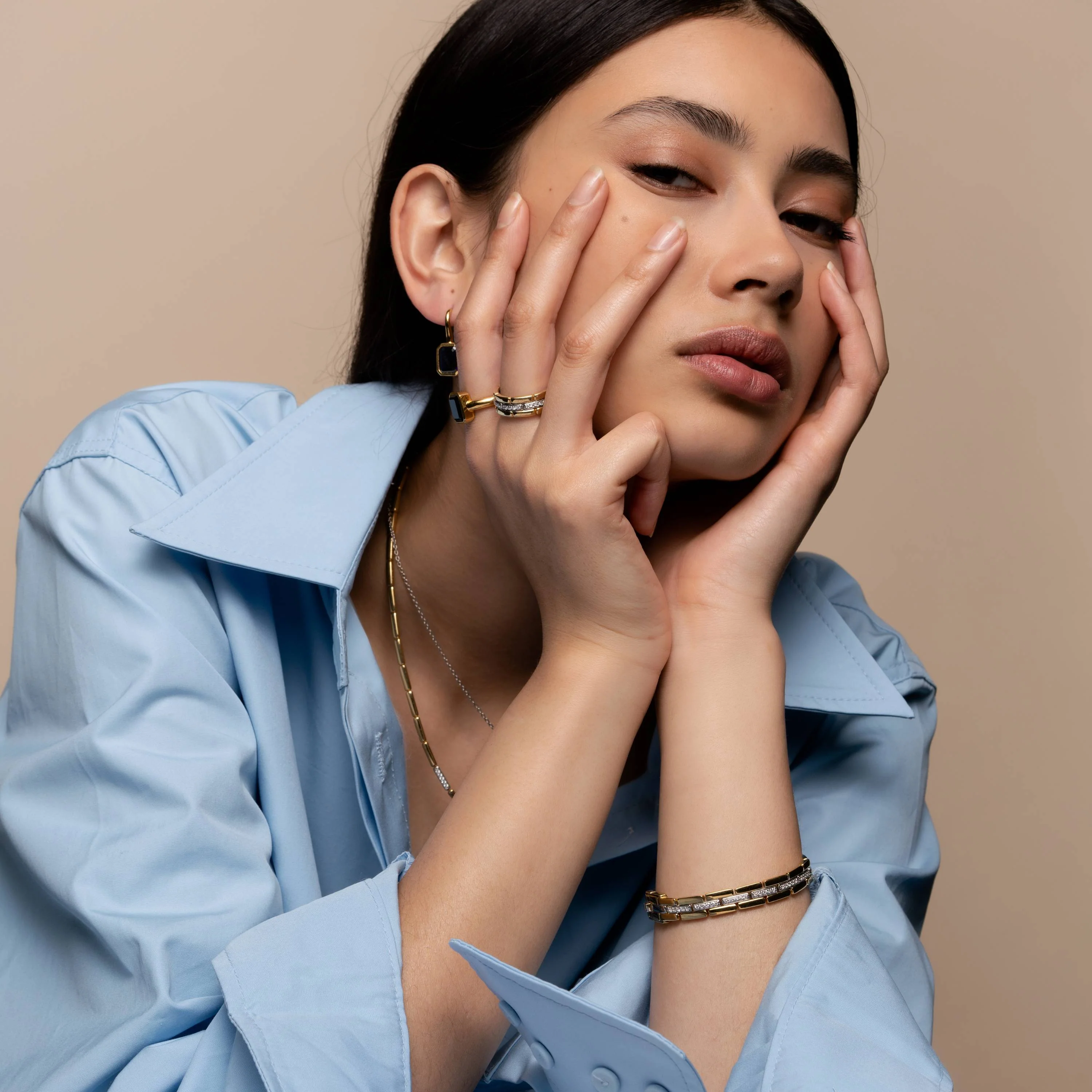 Vintage Zirkonia Schakel Ring - Image 5
