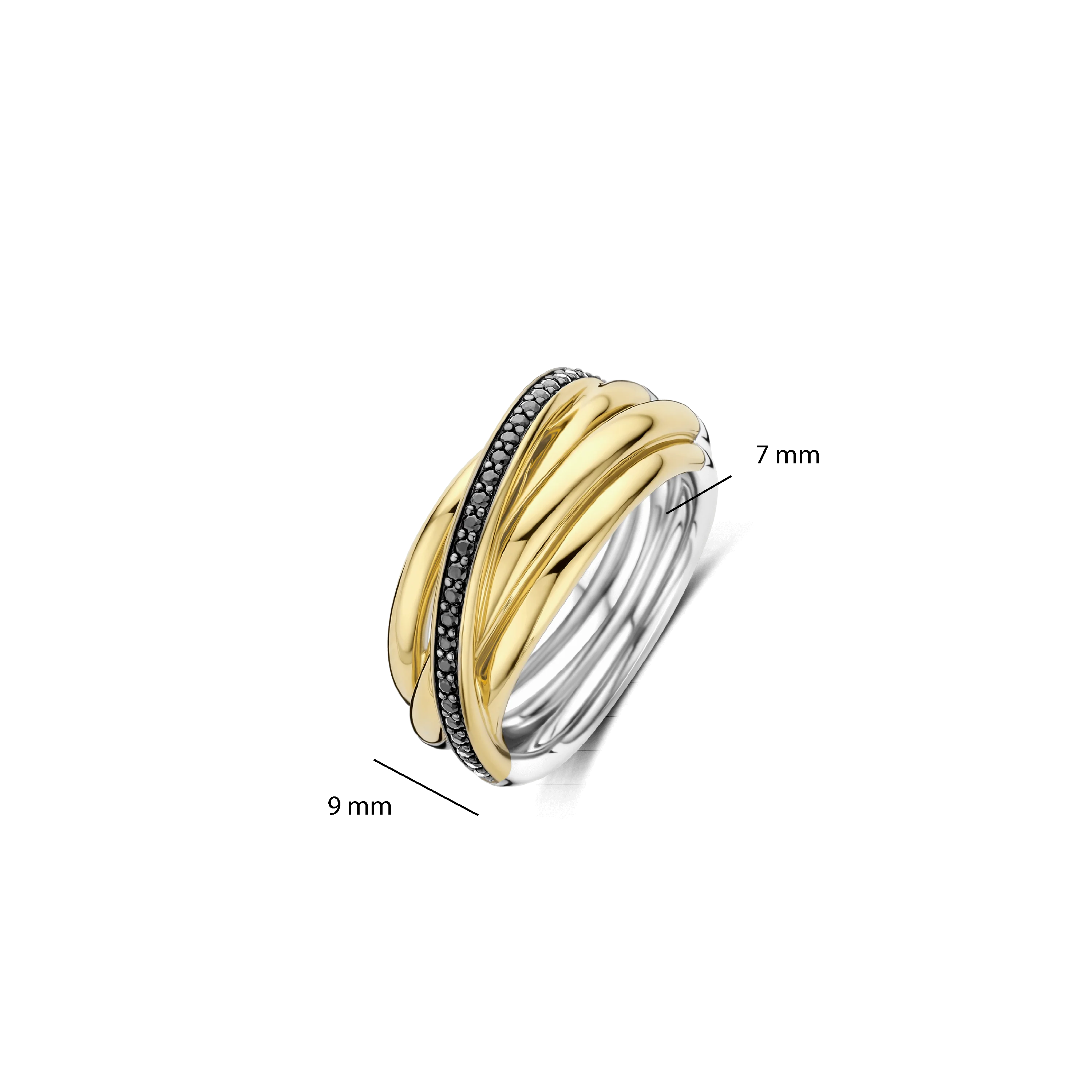Zwarte Zirkonia Crossover Ring - M model - Image 4