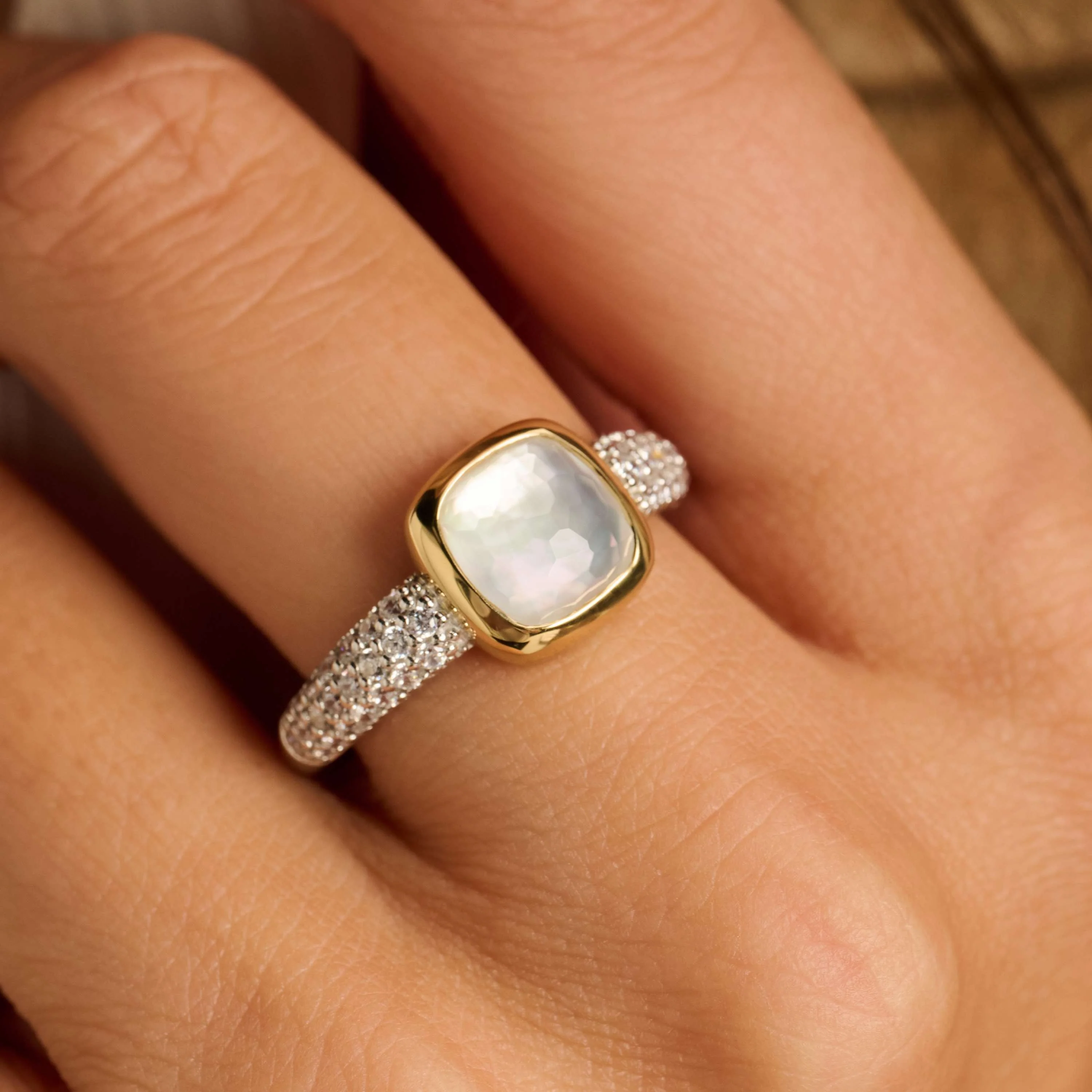 Zirkonia Cushion Ring met parel - Image 10