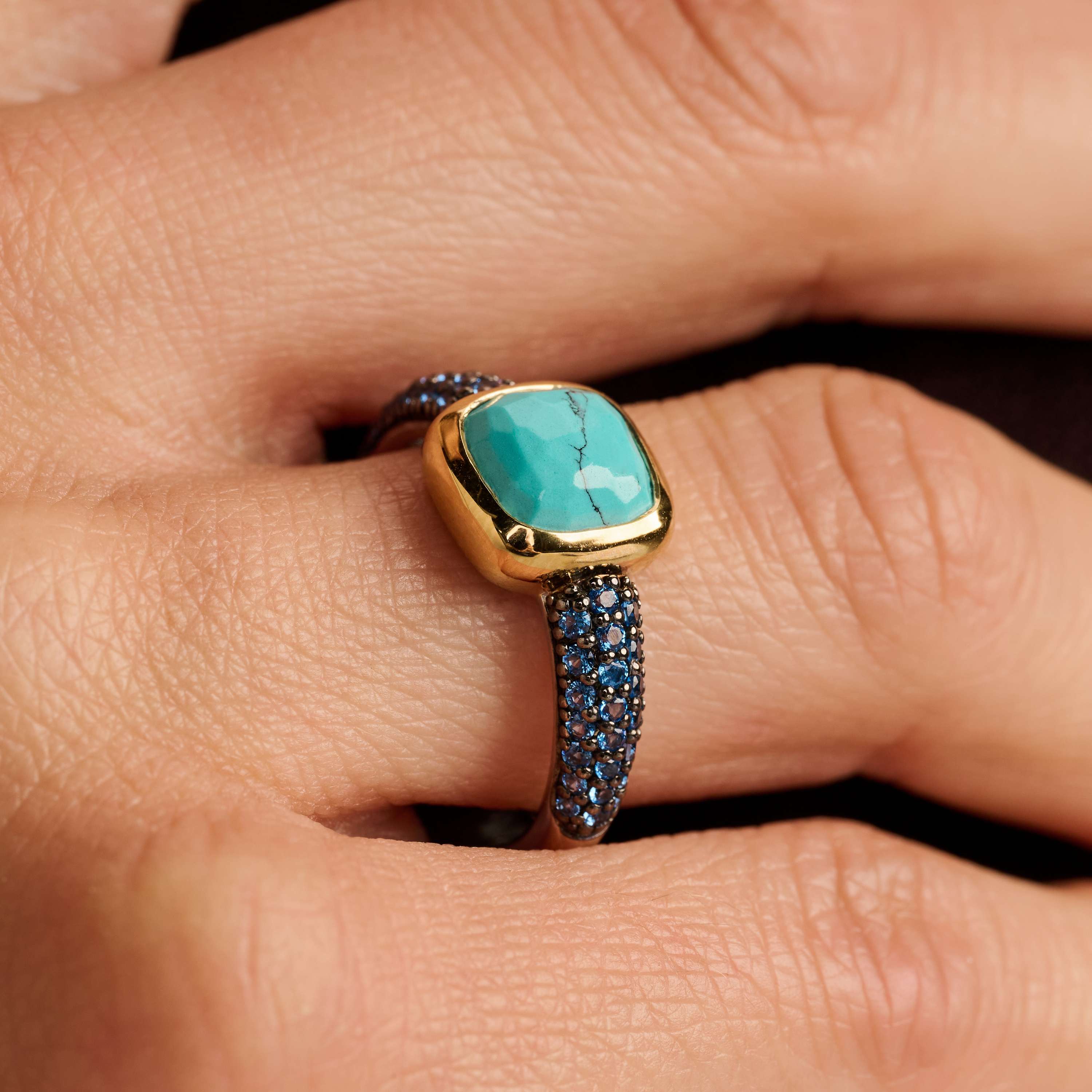 Turqoise Zirkonia Cushion Ring - Image 10
