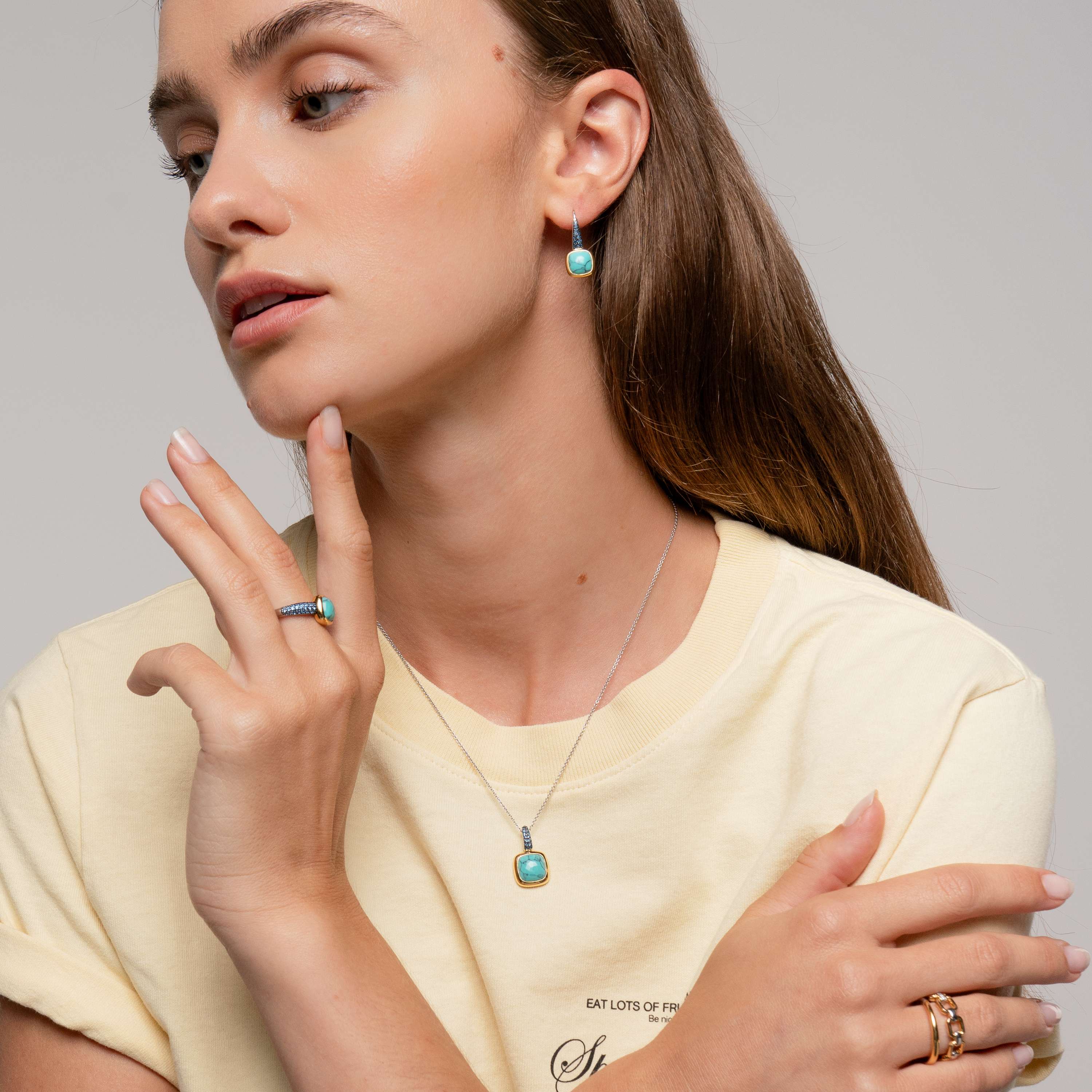 Turqoise Zirkonia Cushion Ring - Image 6
