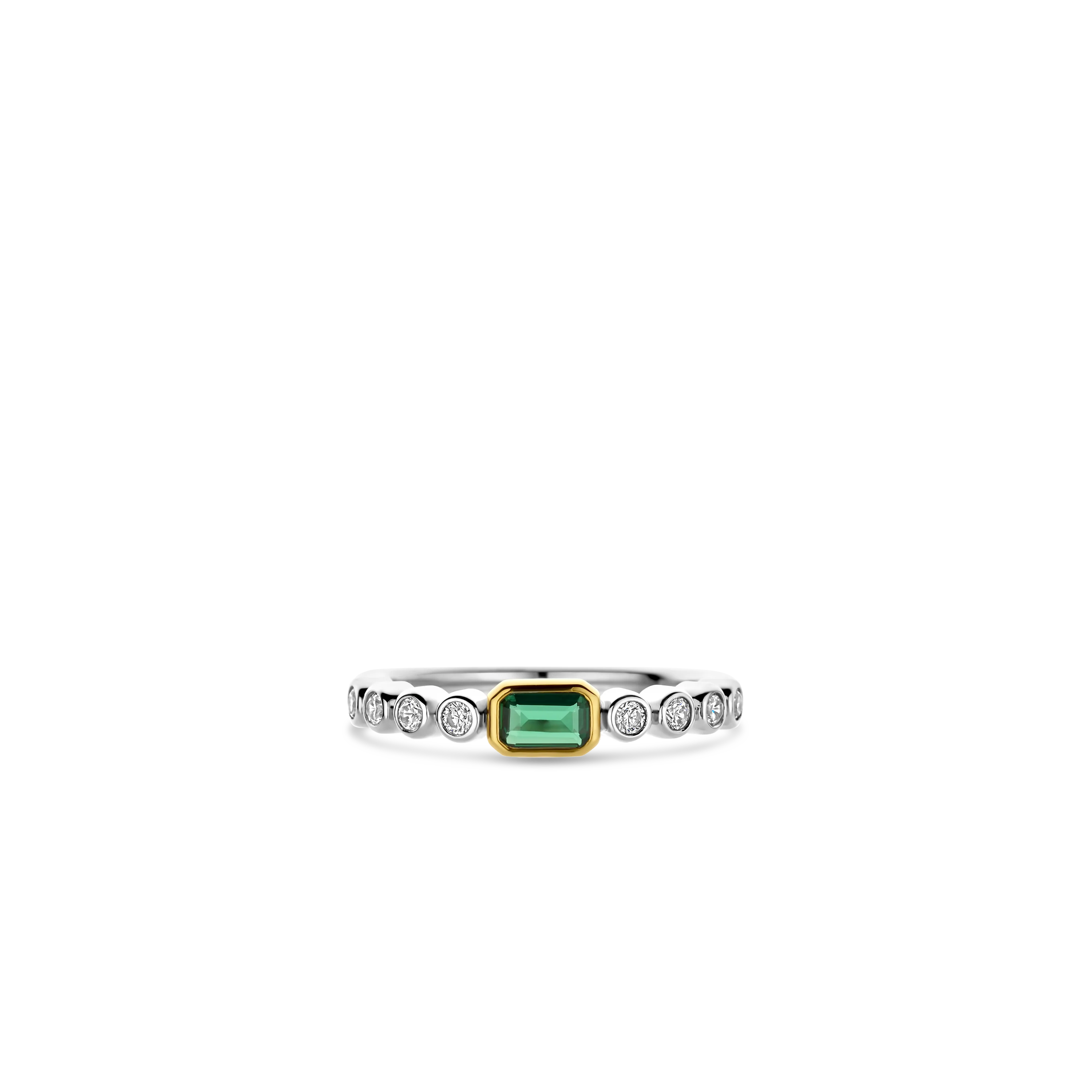 Baguette Tennis Ring met Smaragdgroen - Image 3