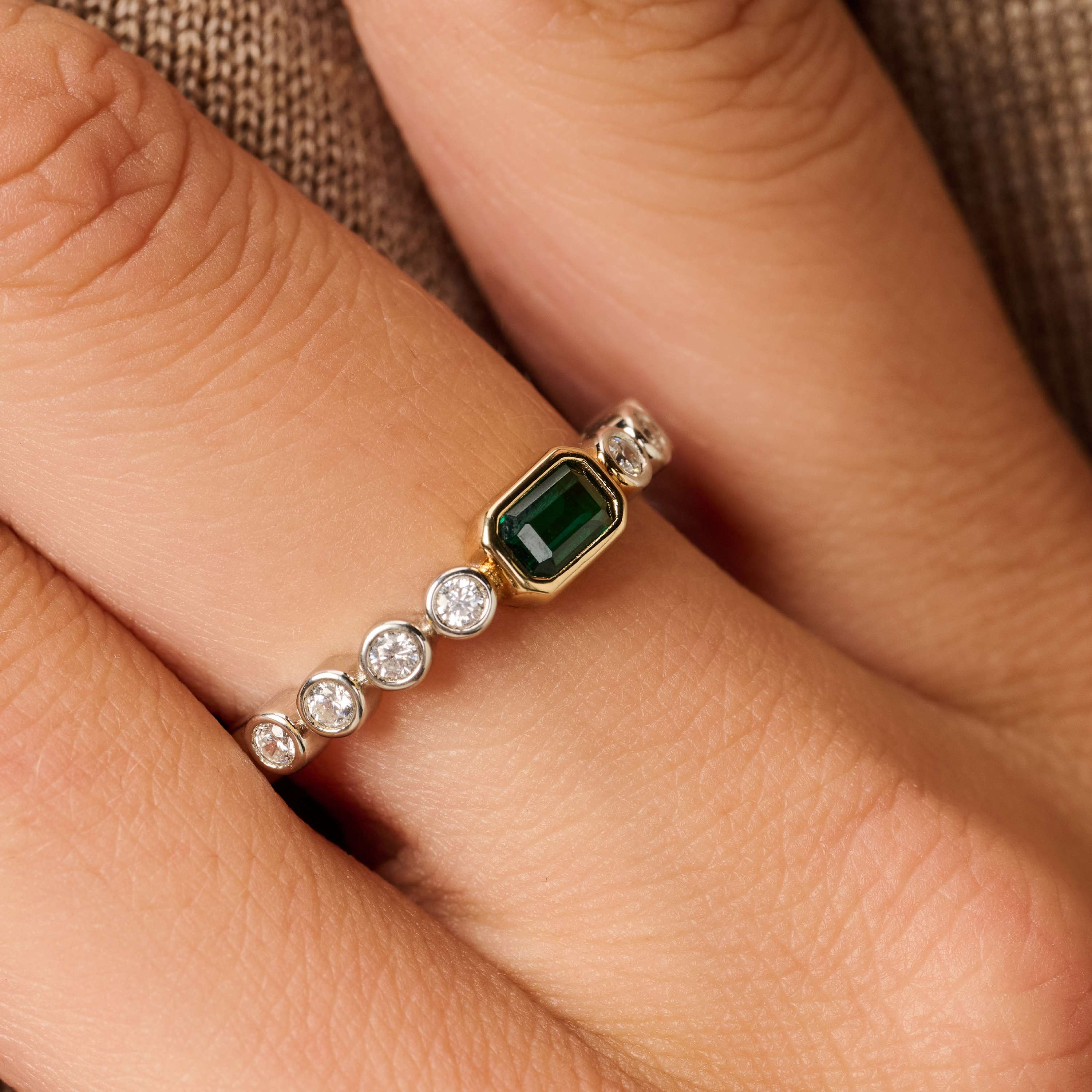 Baguette Tennis Ring met Smaragdgroen - Image 7