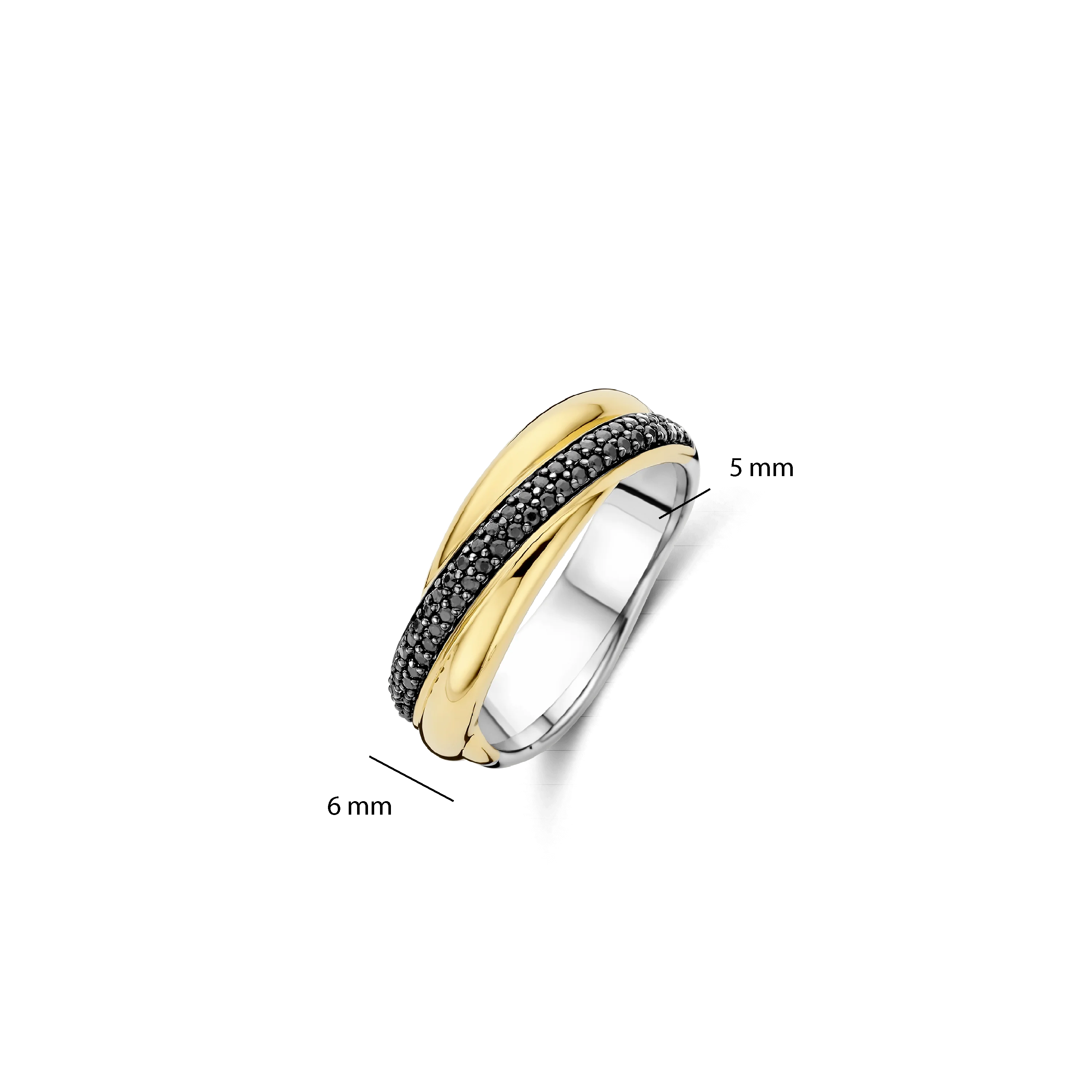 Zwarte Zirkonia Crossover Ring - S model - Image 4