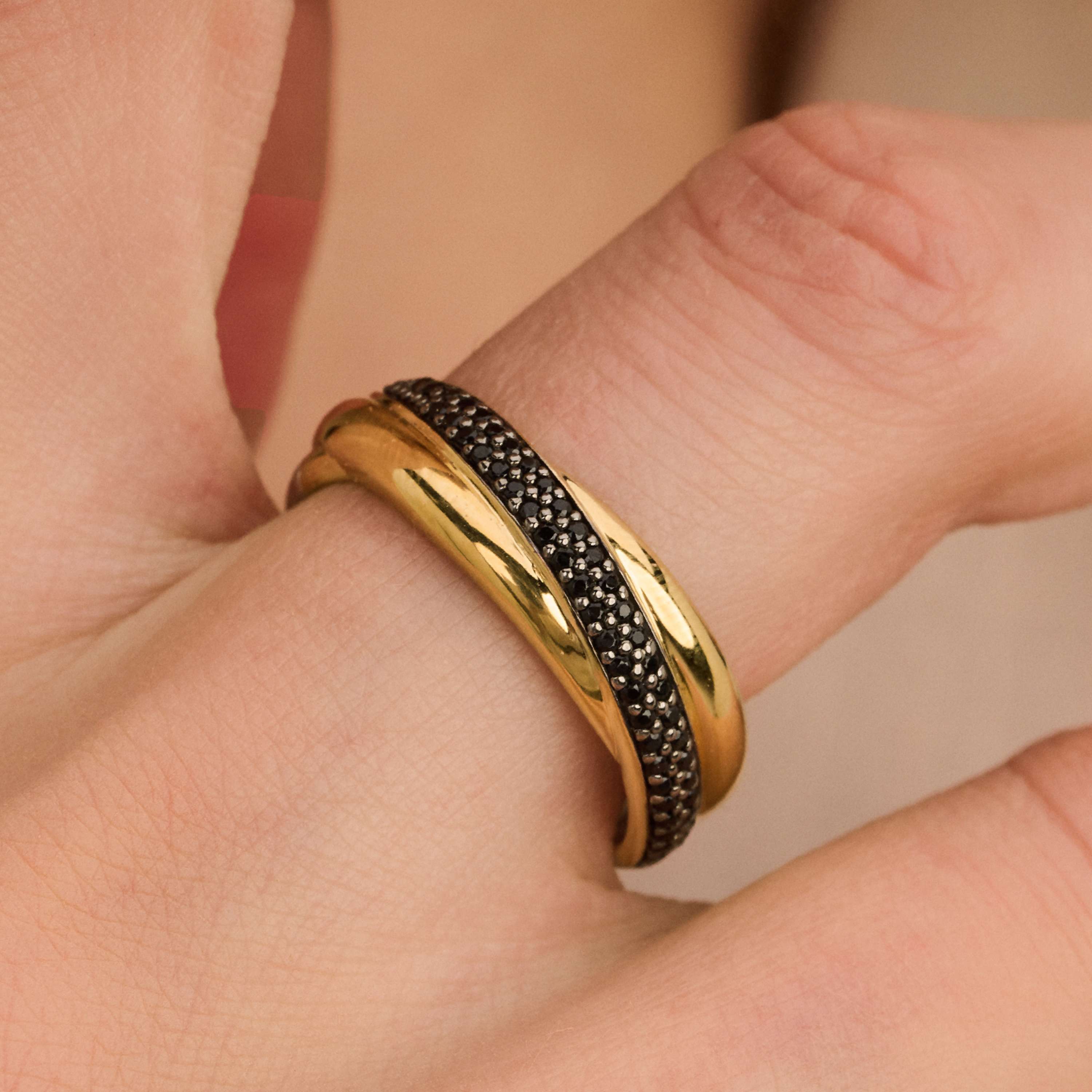 Zwarte Zirkonia Crossover Ring - S model - Image 7