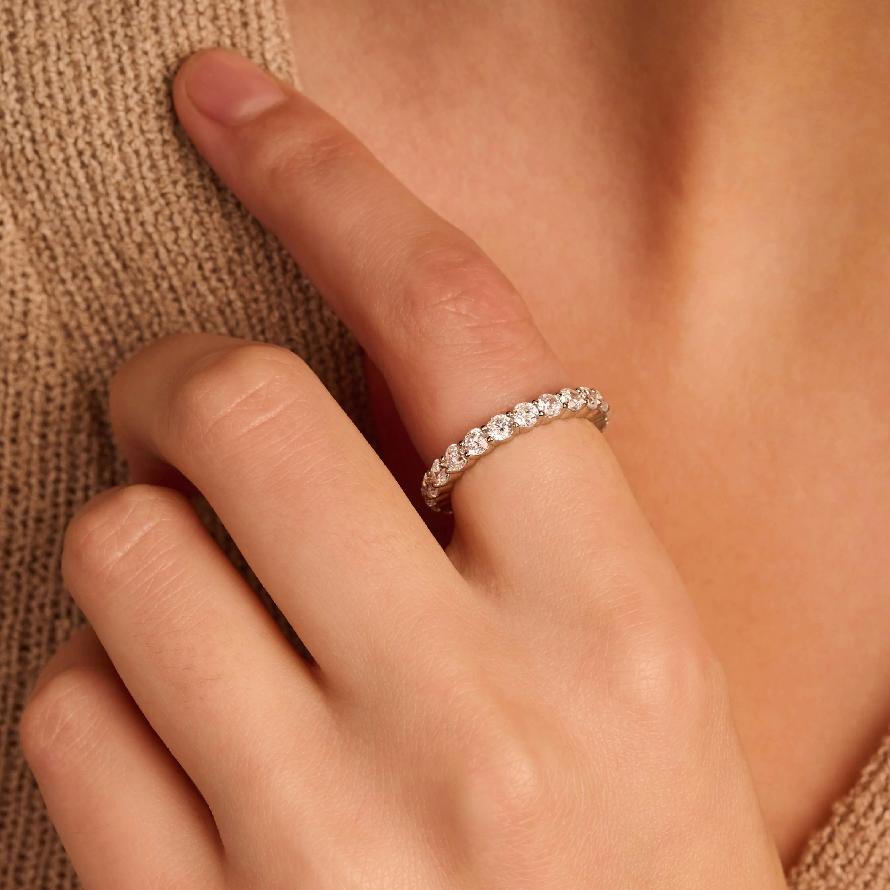 Eternity Tennis Ring 3mm - Image 9