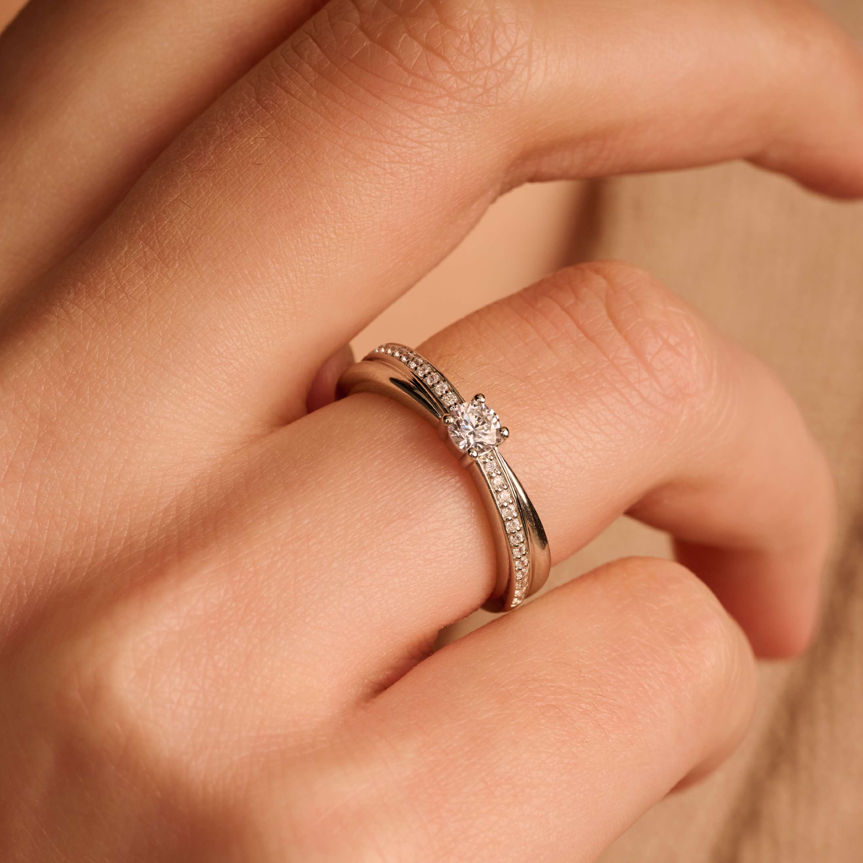 Zirkonia Crossover Ring met steen - Image 6