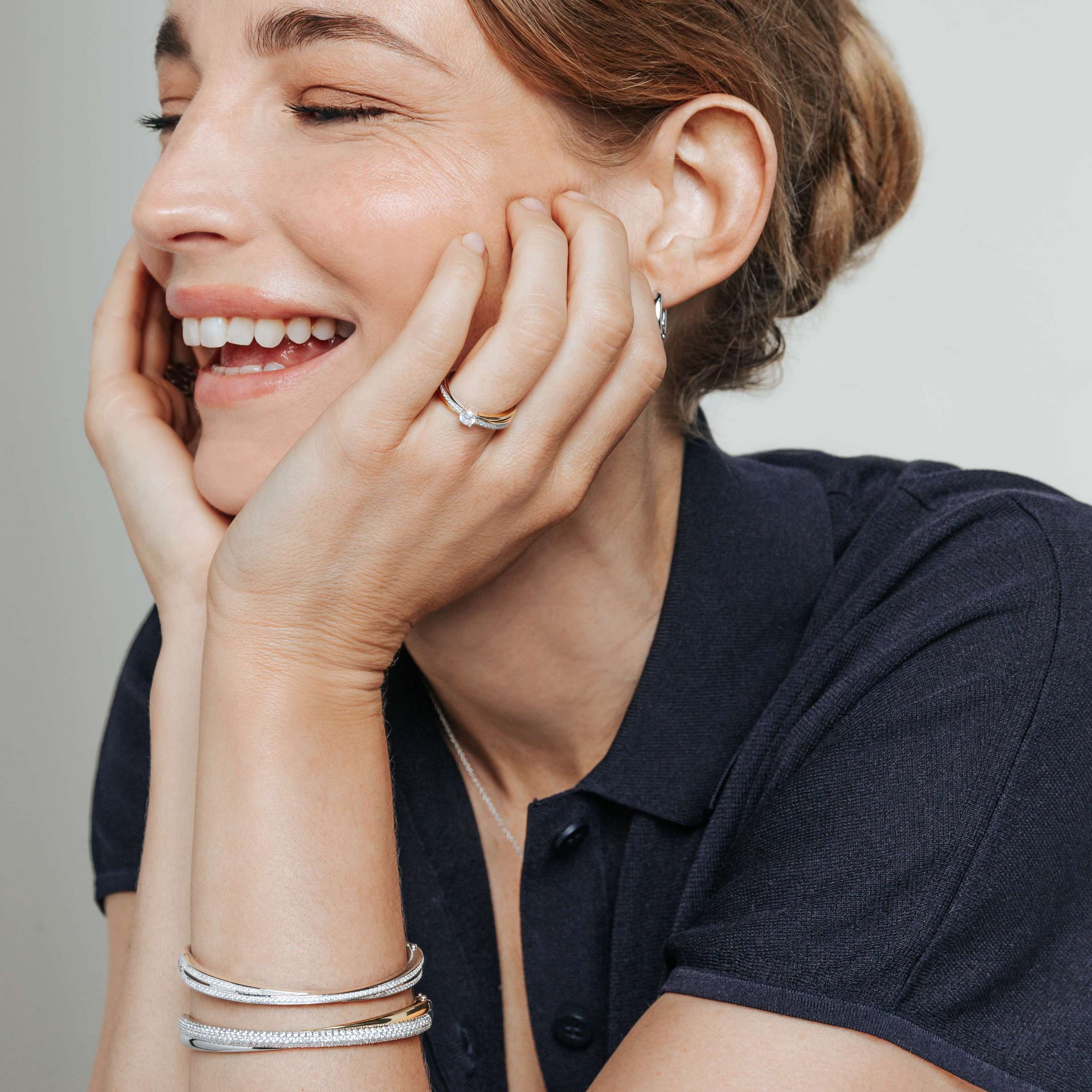 Zirkonia Crossover Ring met steen - Image 5