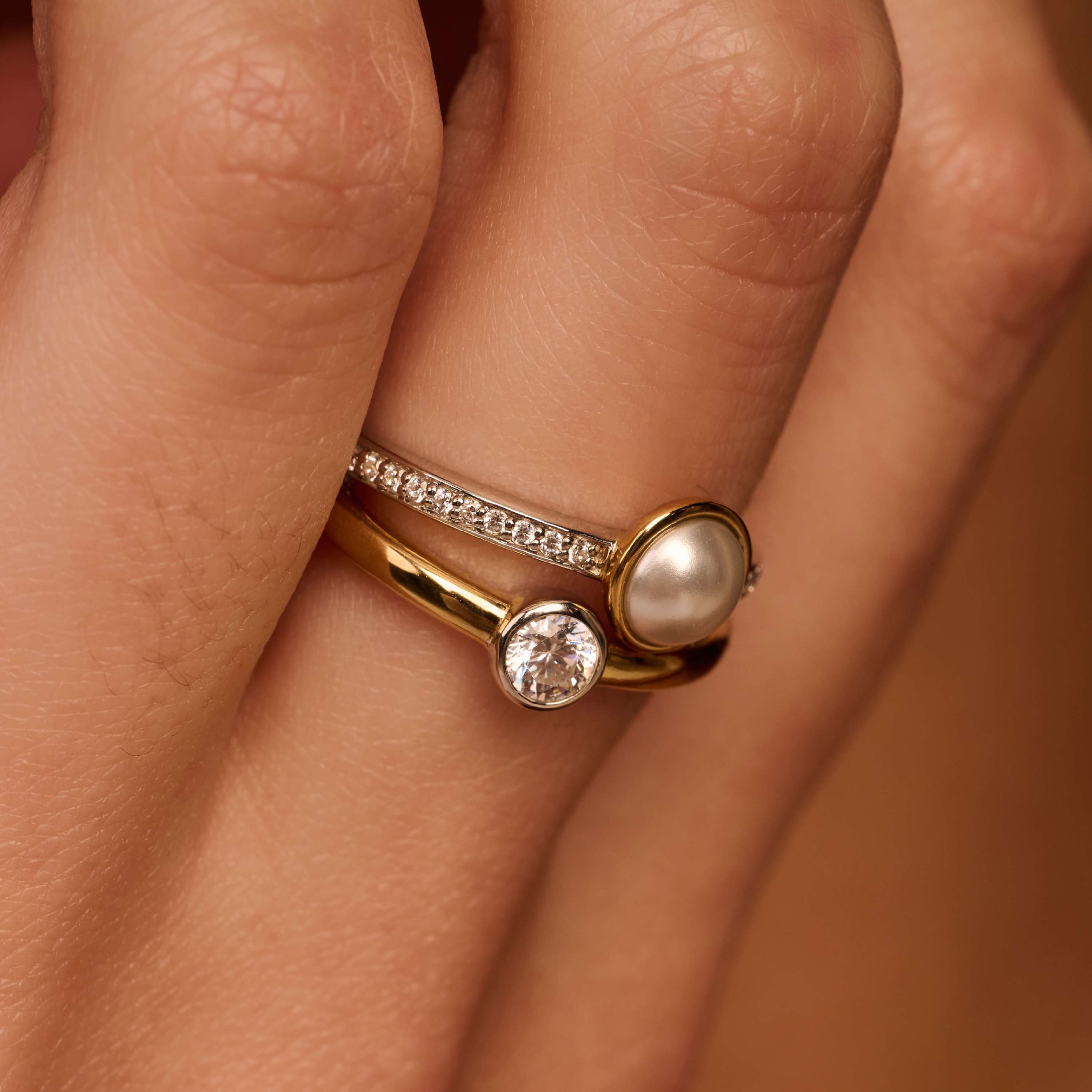 Double Zirkonia Parel Ring - Image 9