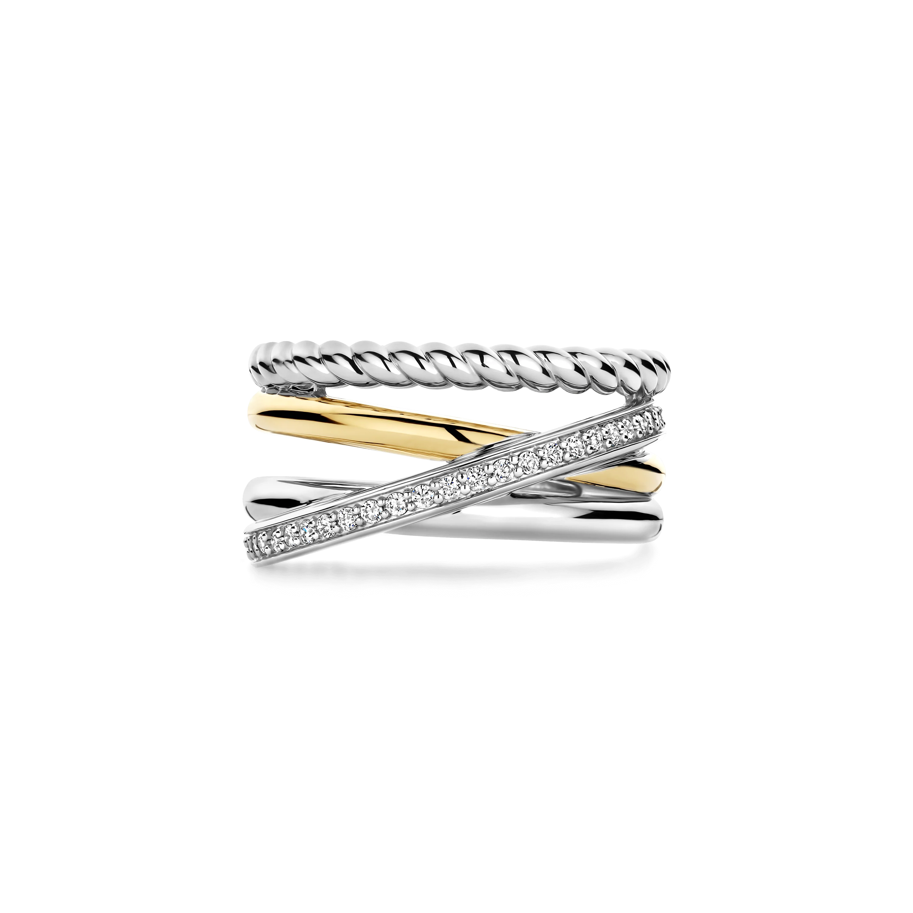 Structured Zirkonia Crossover Ring - Image 3