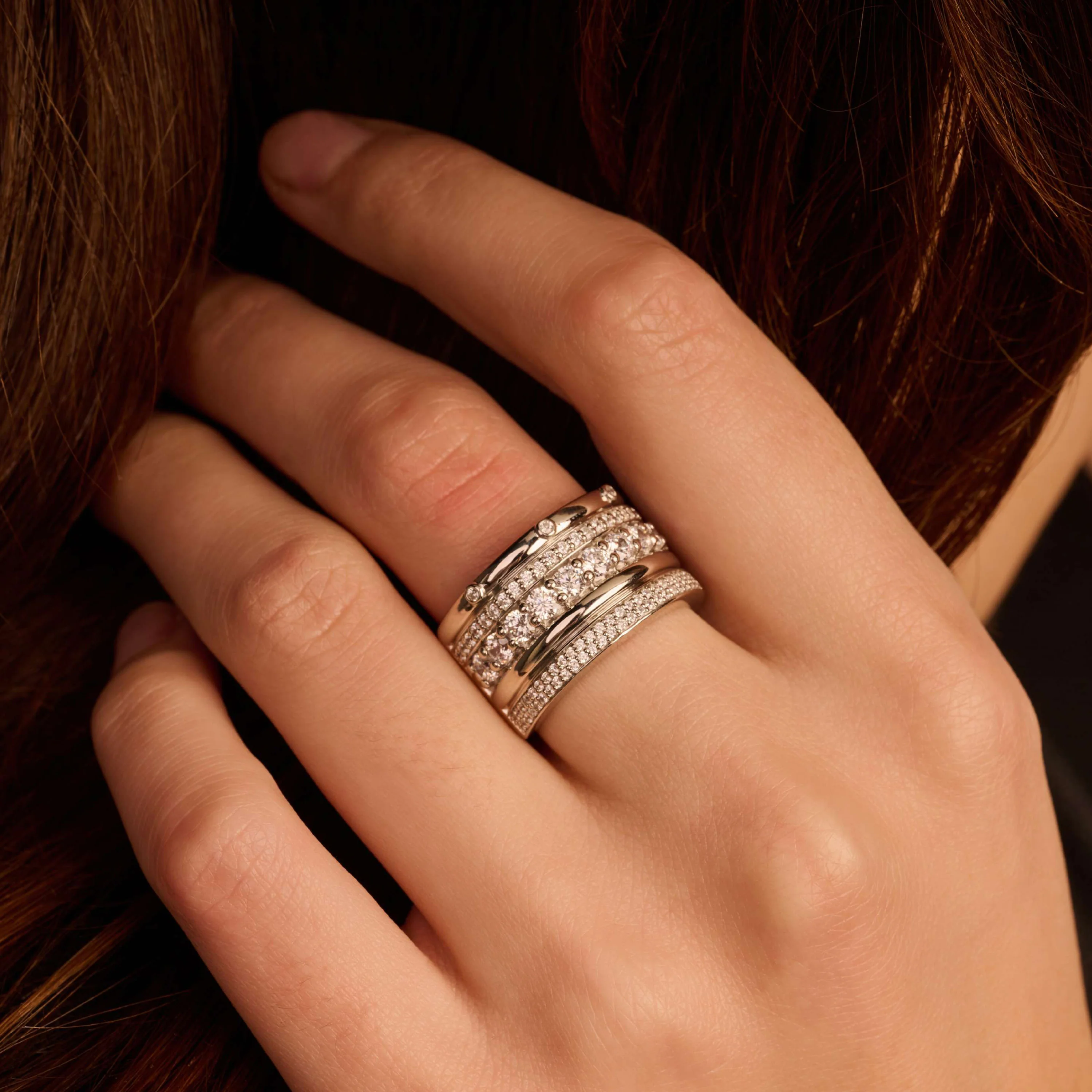 Classic Layered Zirkonia Ring - L model - Image 7