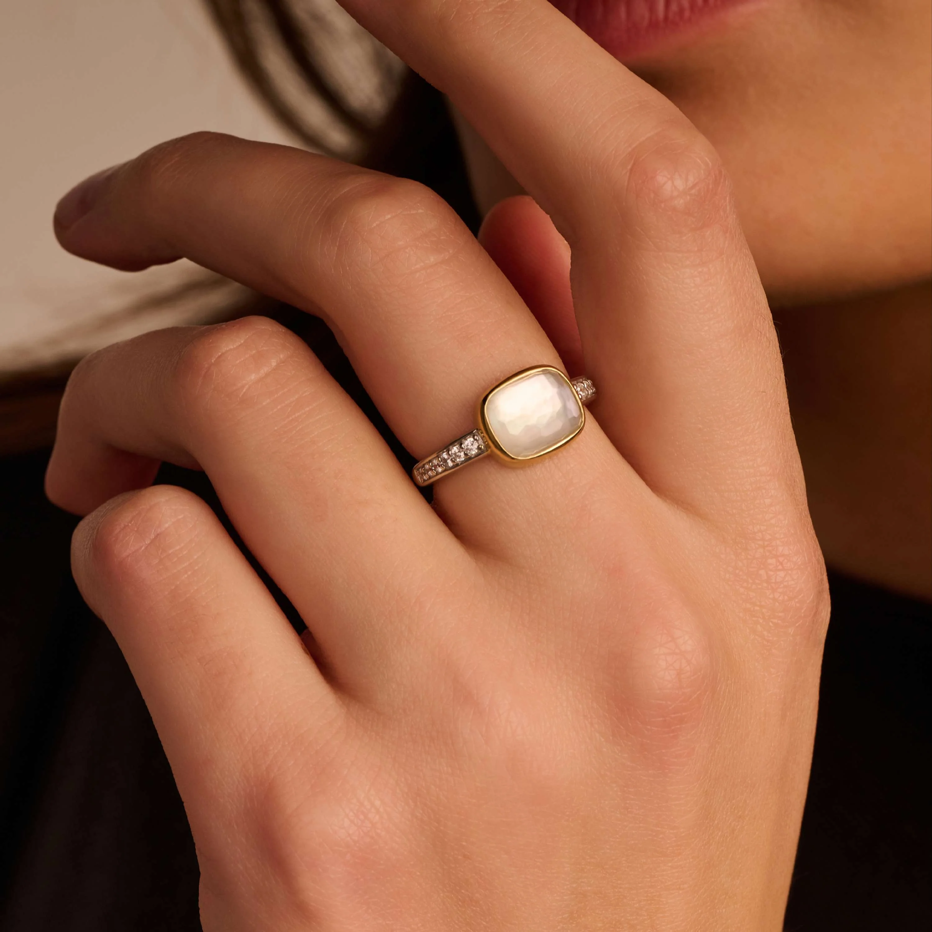 Zirkonia Cushion Ring met Parel - Image 9