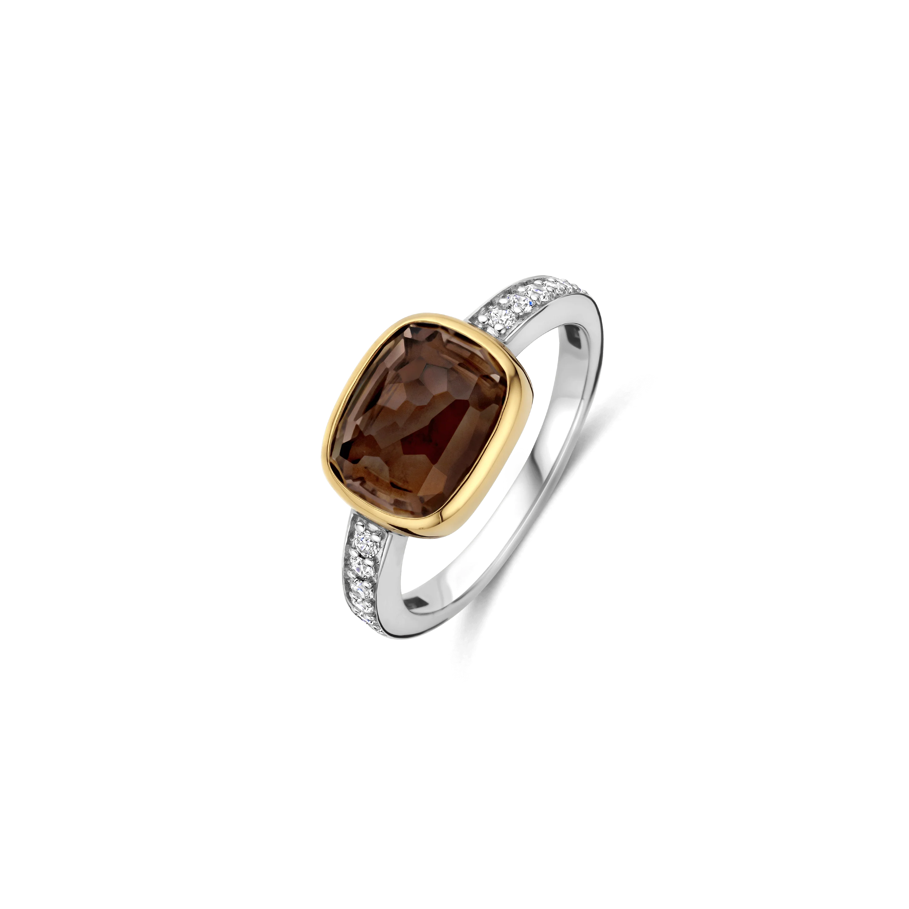 Smoky Brown Zirkonia Cushion Ring