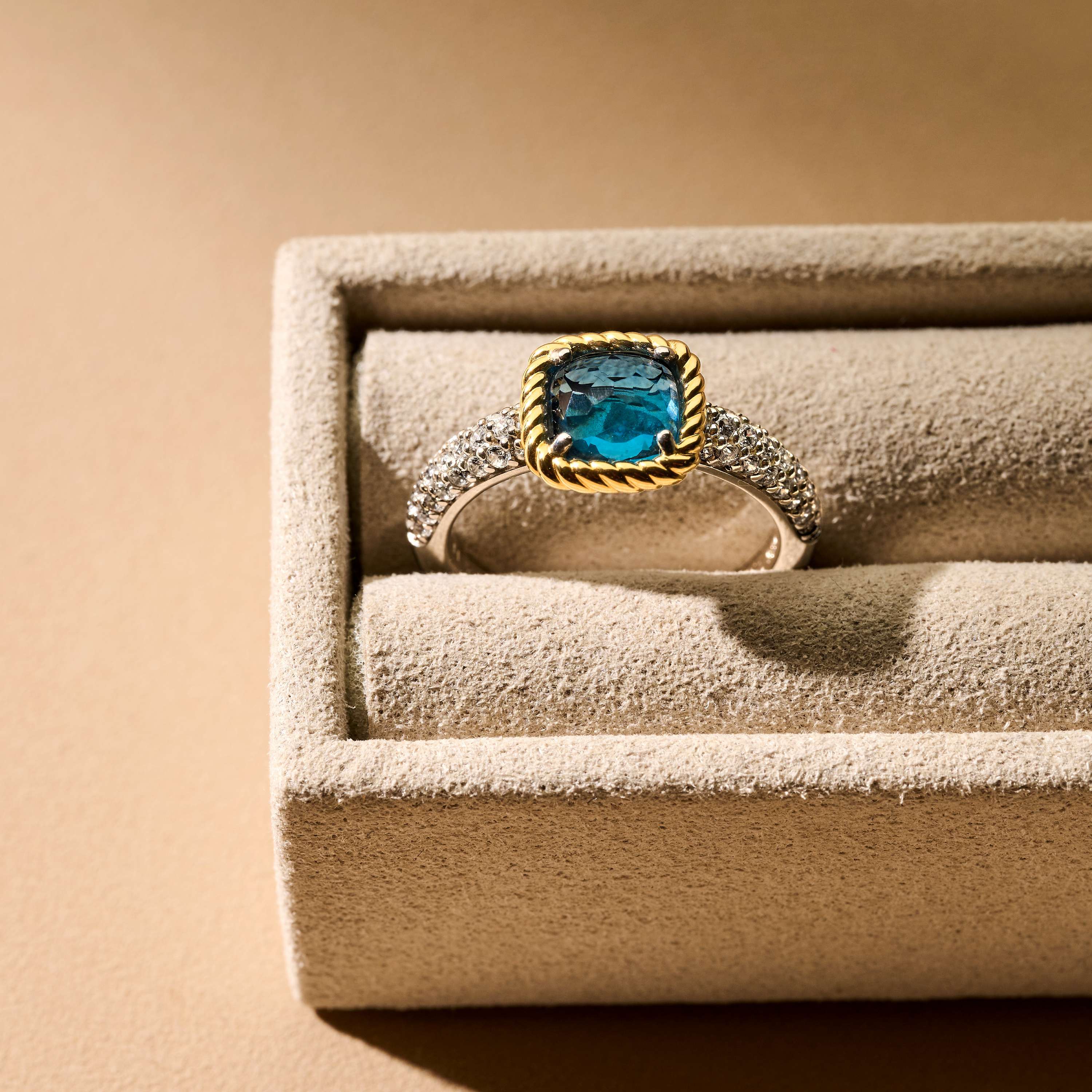 Blauwe Zirkonia Cushion Ring - Image 10