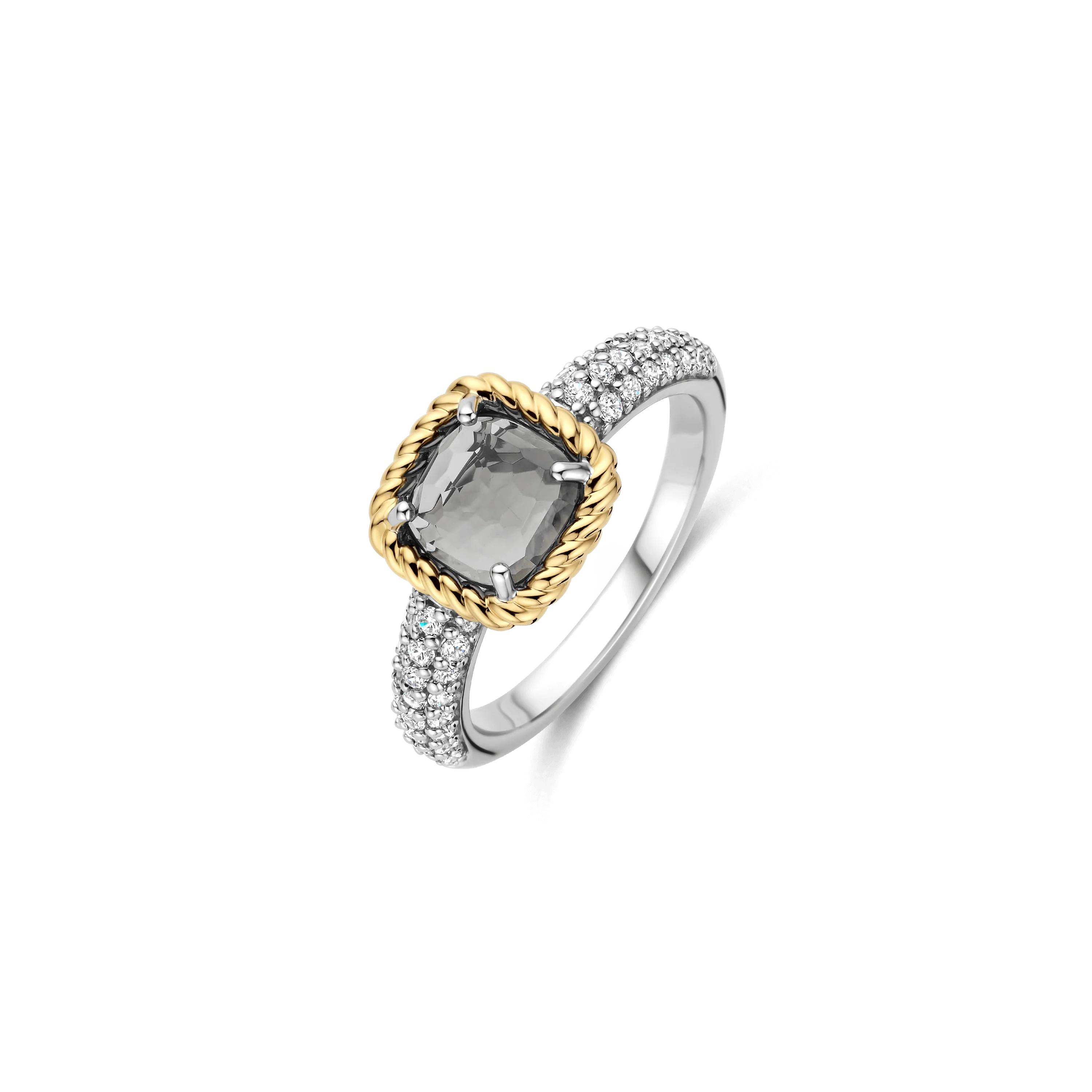 Grijze Zirkonia Cushion Ring