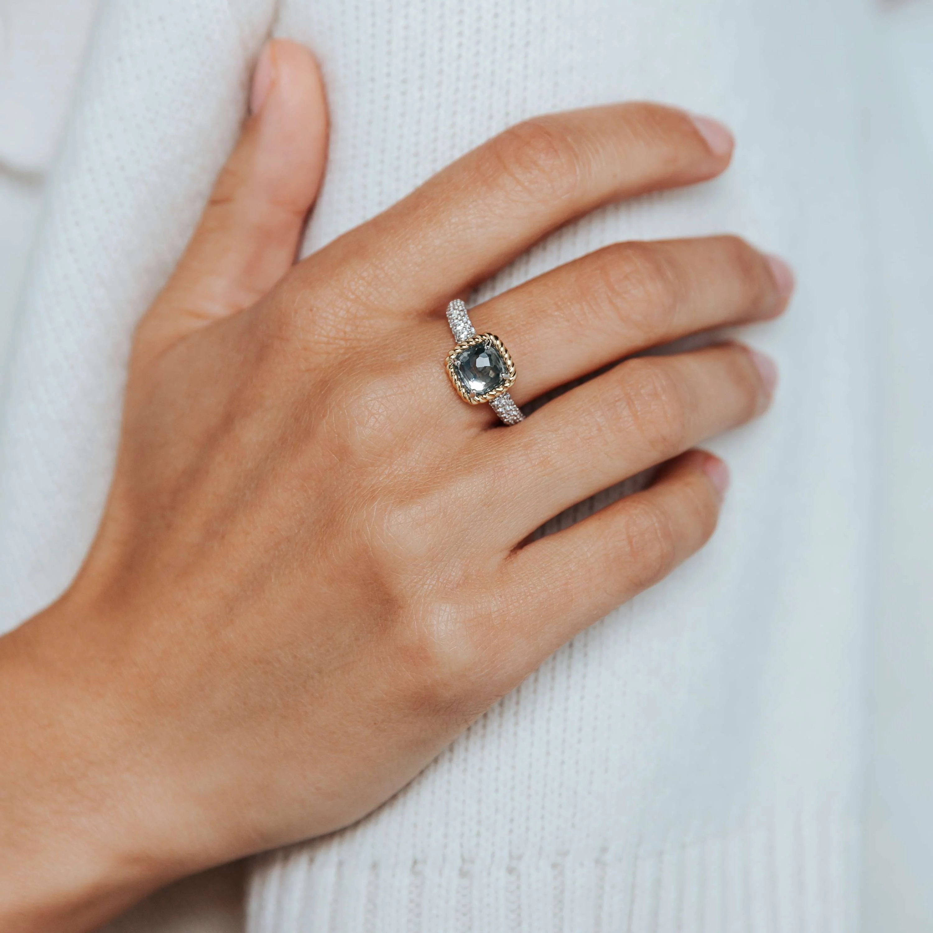 Grijze Zirkonia Cushion Ring - Image 5