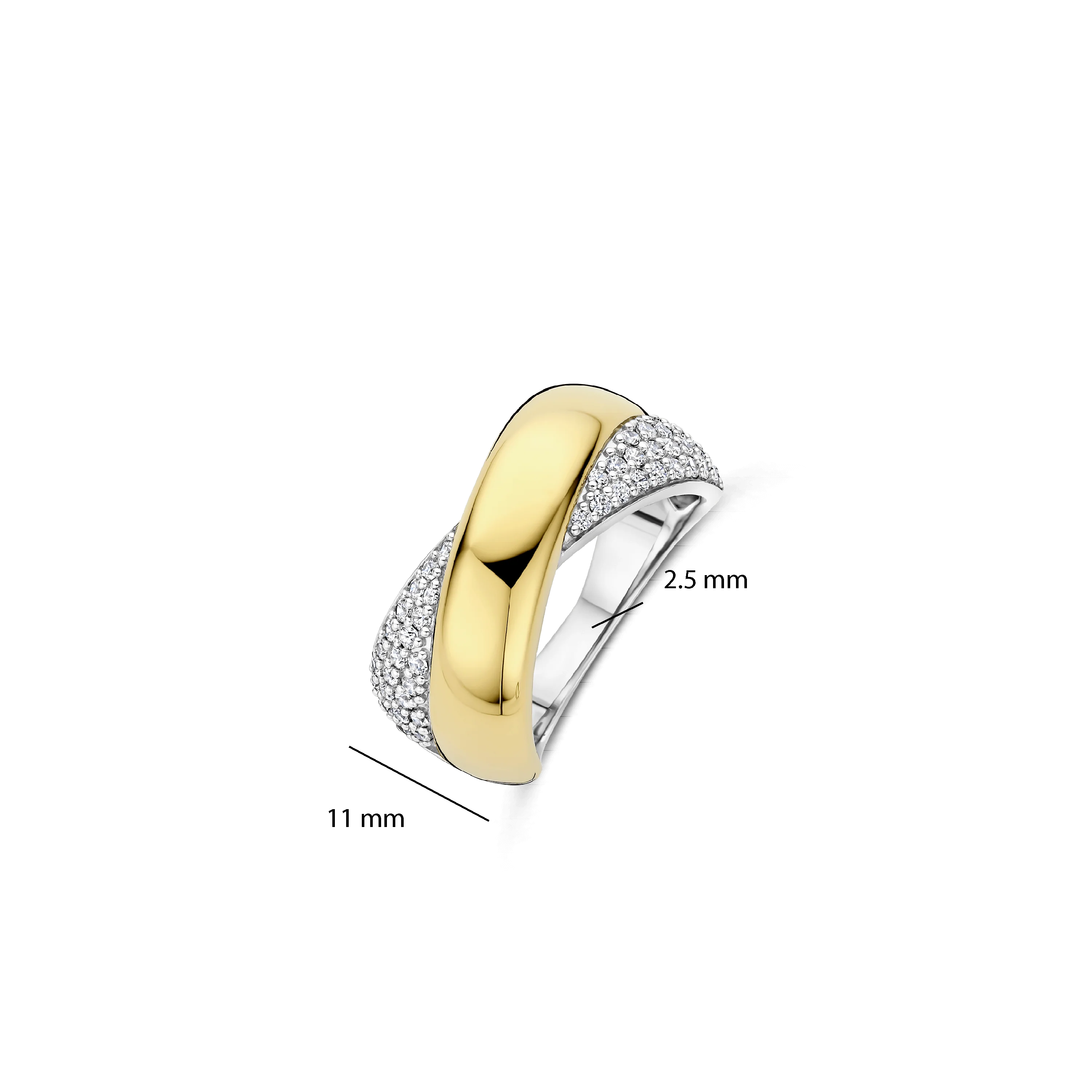 Bold Zirkonia Crossover Ring - Image 4