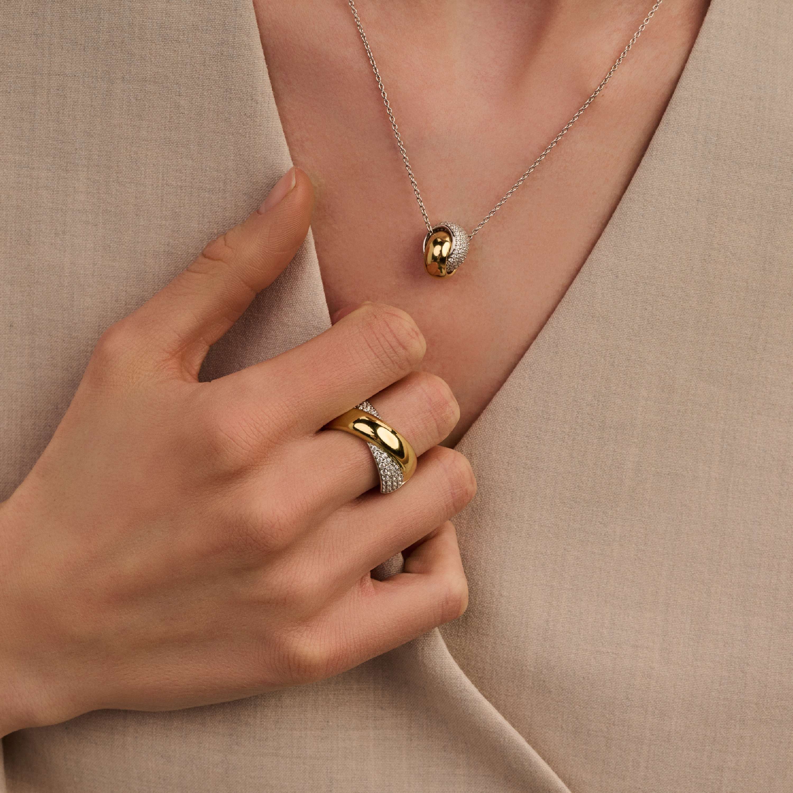 Bold Zirkonia Crossover Ring - Image 6