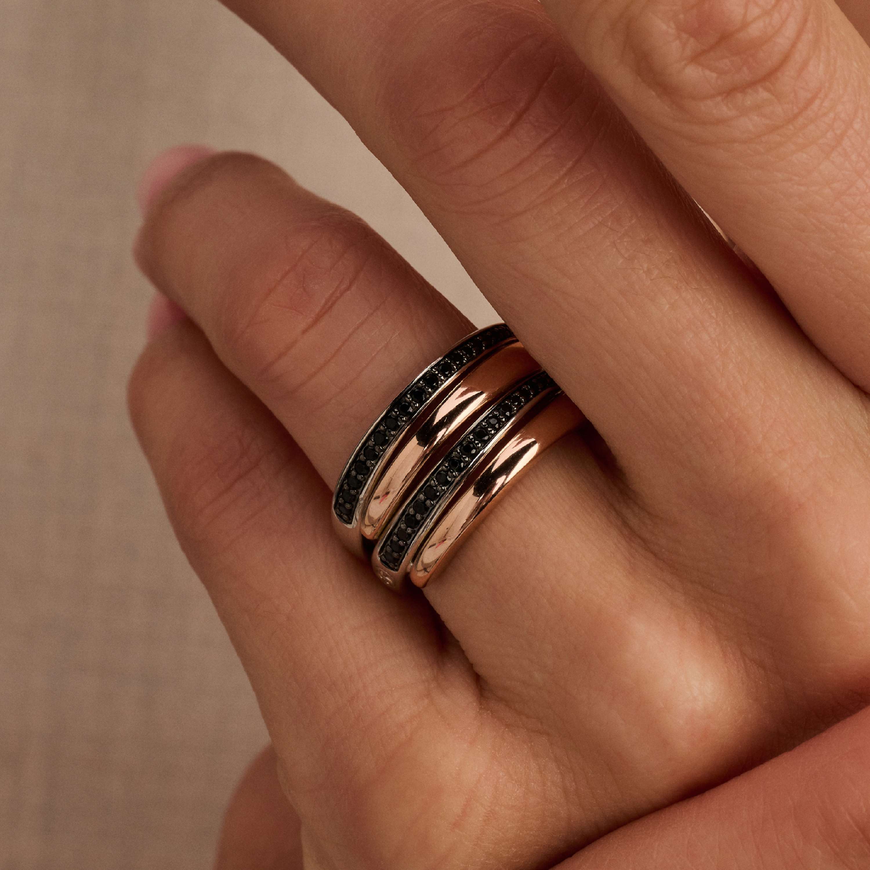 Bold Rosegold Layered Ring - Image 5