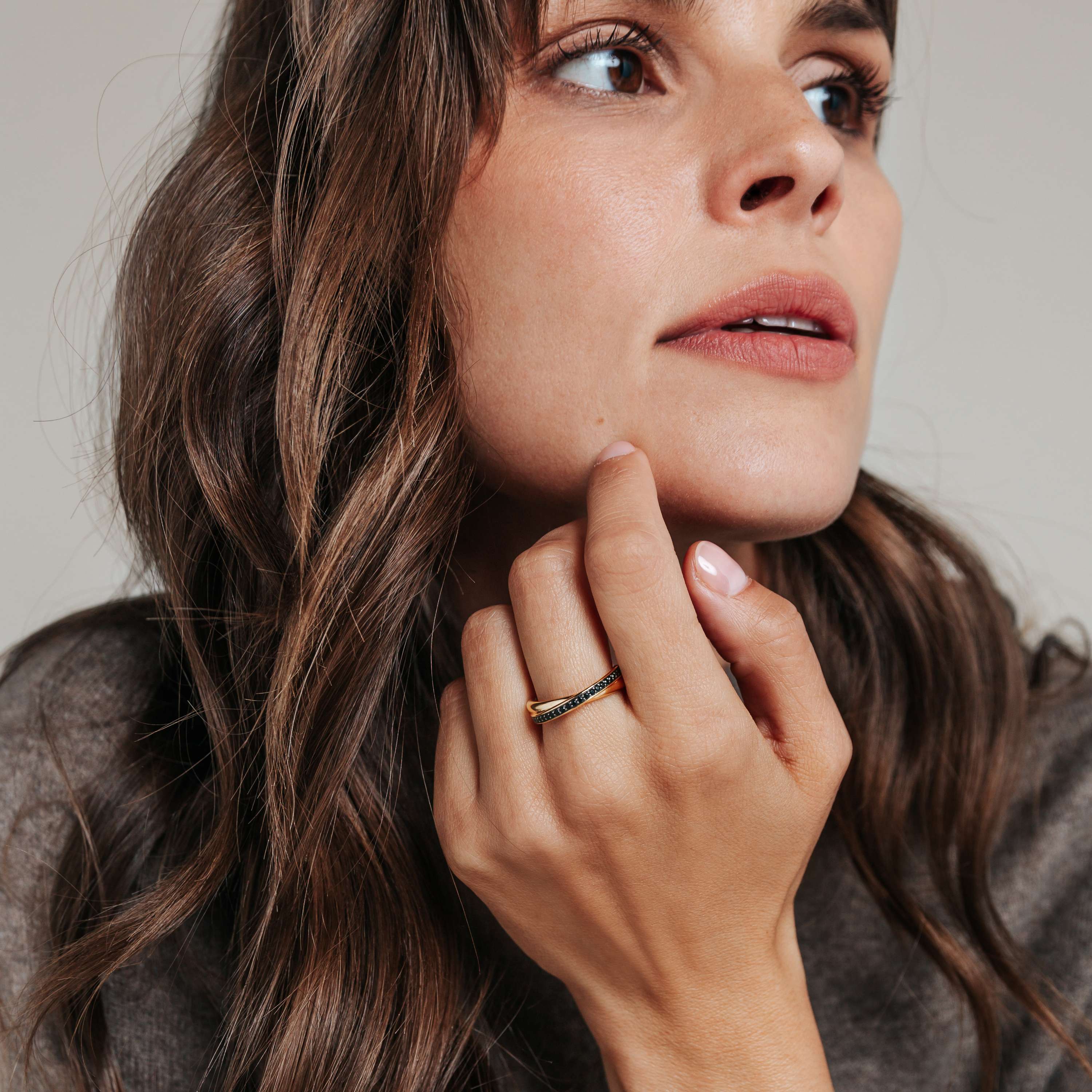 Zwarte Zirkonia Crossover Ring - XS model - Image 5